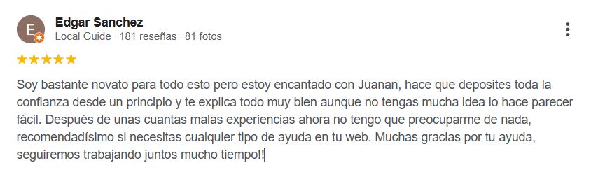 Reseña de Google de Edgar Sánchez sobre ALZAT