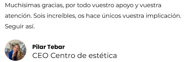 Reseña de Google de Pilar sobre ALZAT